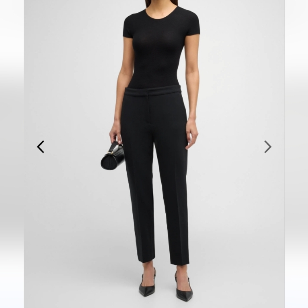 St John Caviar Emma Straight Ankle Trouser Pant Black Job Office Church SIZE 4